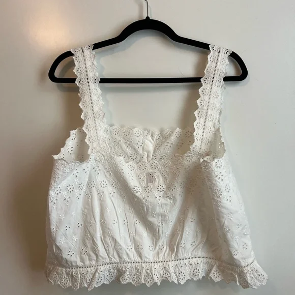 Gap x DÔEN Cropped Eyelet Sleeveless Vest Top - Picture 4 of 6